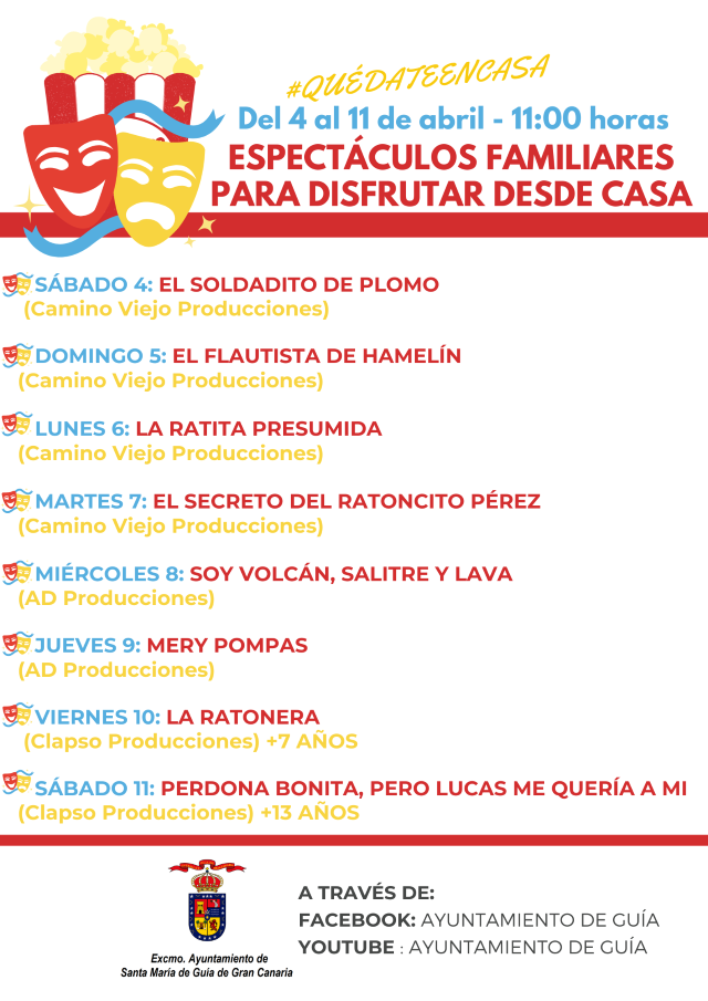 CARTEL ESPECTÁCULOS DESDE CASA