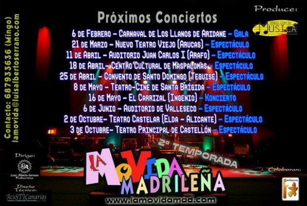 Ya hay fechas para la 2ª Temporada del Espectáculo LA MOVIDA MADRILEÑA