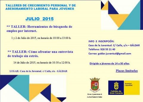 G&aacute;ldar: Talleres para los j&oacute;venes en la Casa de la Juventud