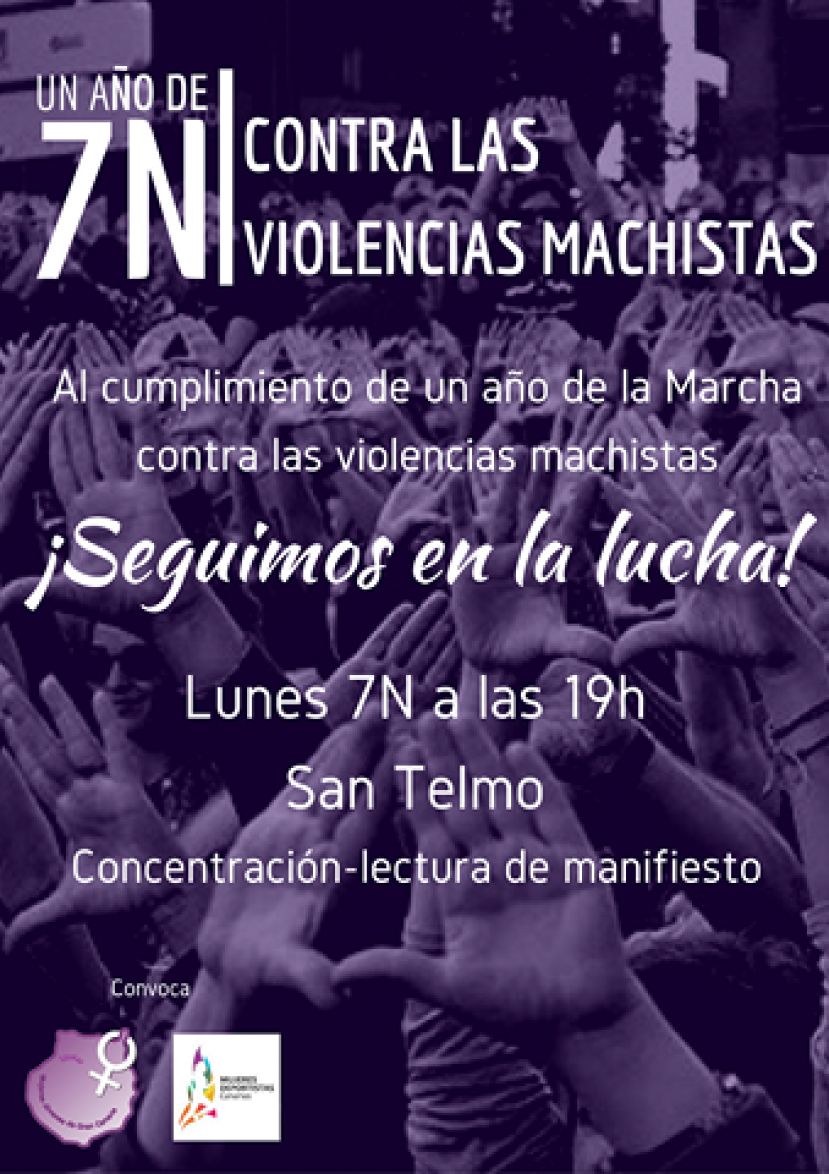 Concentración por motivo de la Marcha Estatal Contra las Violencias Machistas
