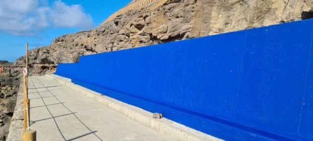 Gáldar: Comienza la elaboración de la pintura mural de la playa de El Agujero