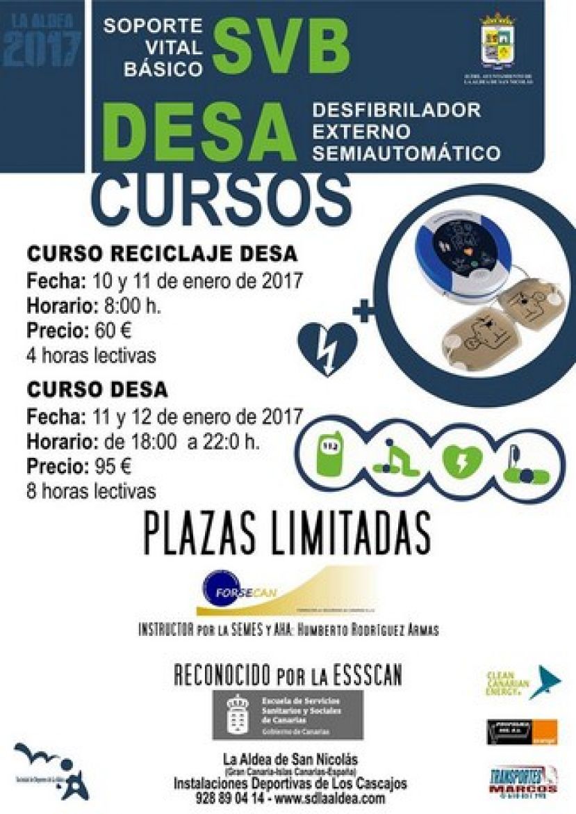 La Aldea: Curso de Soporte Vital B&aacute;sico y Desfribilador externo semiautom&aacute;tico