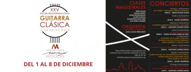 Cartel del XXV Encuentro Internacional de Guitarra Cl&aacute;sica Ciudad de Gu&iacute;a