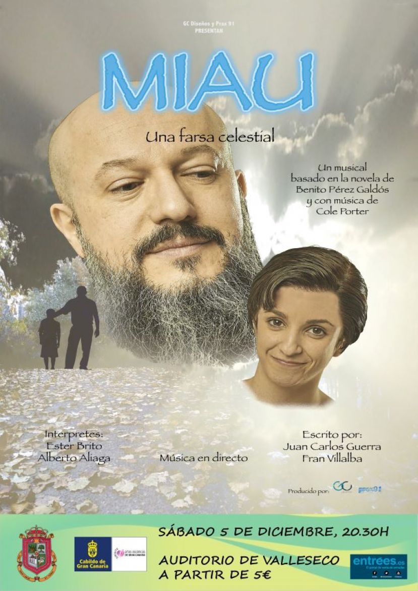 El Auditorio de Valleseco acoge el pr&oacute;ximo 5 de diciembre el musical &ldquo;Miau&rdquo;