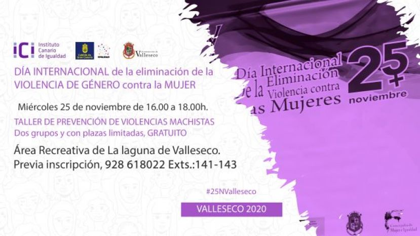 Valleseco celebra este mi&eacute;rcoles 25 de noviembre el taller &ldquo;Violencias machistas&rdquo;