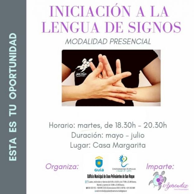 La Universidad Popular Ciudad de Gu&iacute;a ofrece un &lsquo;Curso de Lengua de Signos&rsquo;