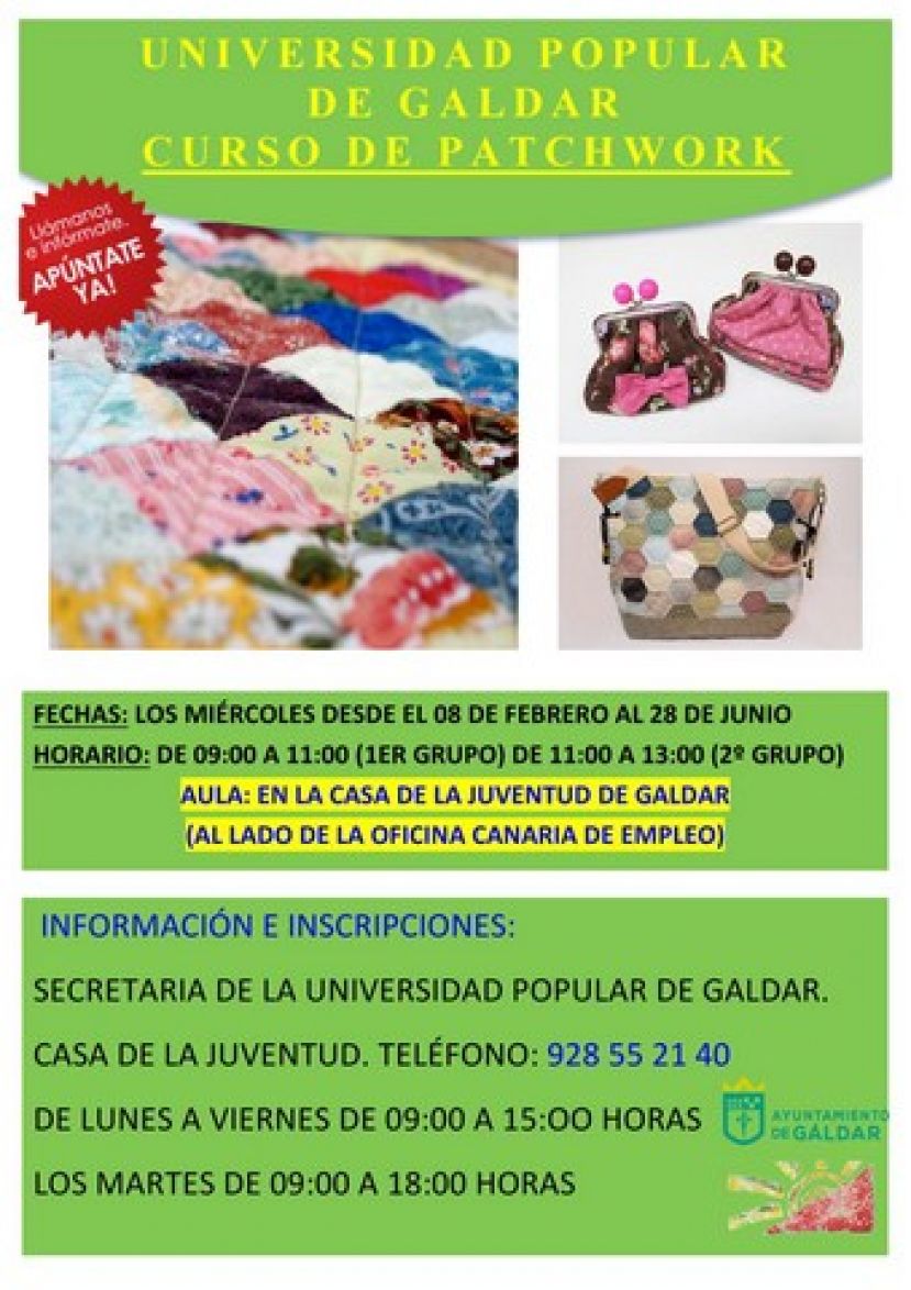 La UP de G&aacute;ldar inicia dos talleres de Patchwork y Costura