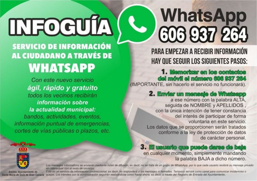 Gu&iacute;a recuerda a los vecinos que tienen a su disposici&oacute;n el servicio &ldquo;InfoGu&iacute;a'