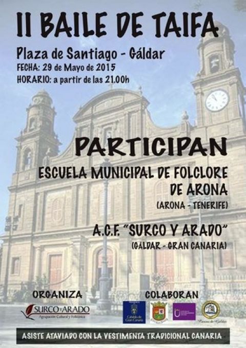 La A.F. Surco y Arado celebra este viernes su II Baile de Taifa en la Plaza de Santiago.