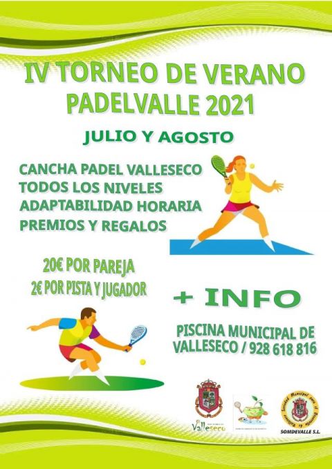 Valleseco abre la inscripci&oacute;n para la IV Liga de verano P&aacute;del Valle