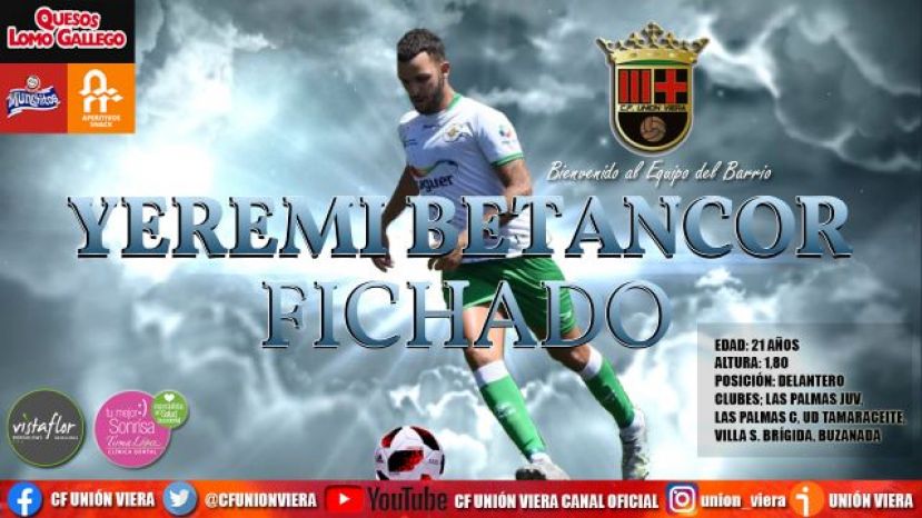 Fútbol 3ª División: El Unión Viera se refuerza con la incorporación de Yeremi Betancor