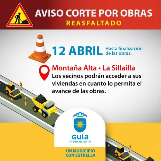 Corte de tr&aacute;fico a La Sillailla y acceso a la Casa del Queso a partir del lunes