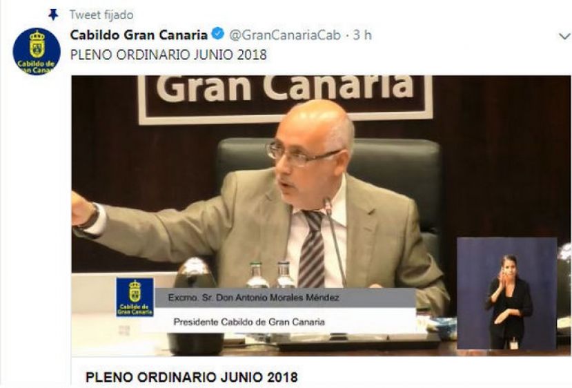 El Cabildo de Gran Canaria estrena retransmisi&oacute;n en directo del pleno tambi&eacute;n a trav&eacute;s de Twitter
