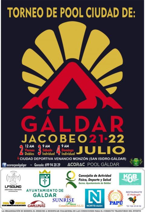 Torneo de Pool Ciudad de G&aacute;ldar Jacobeo 21