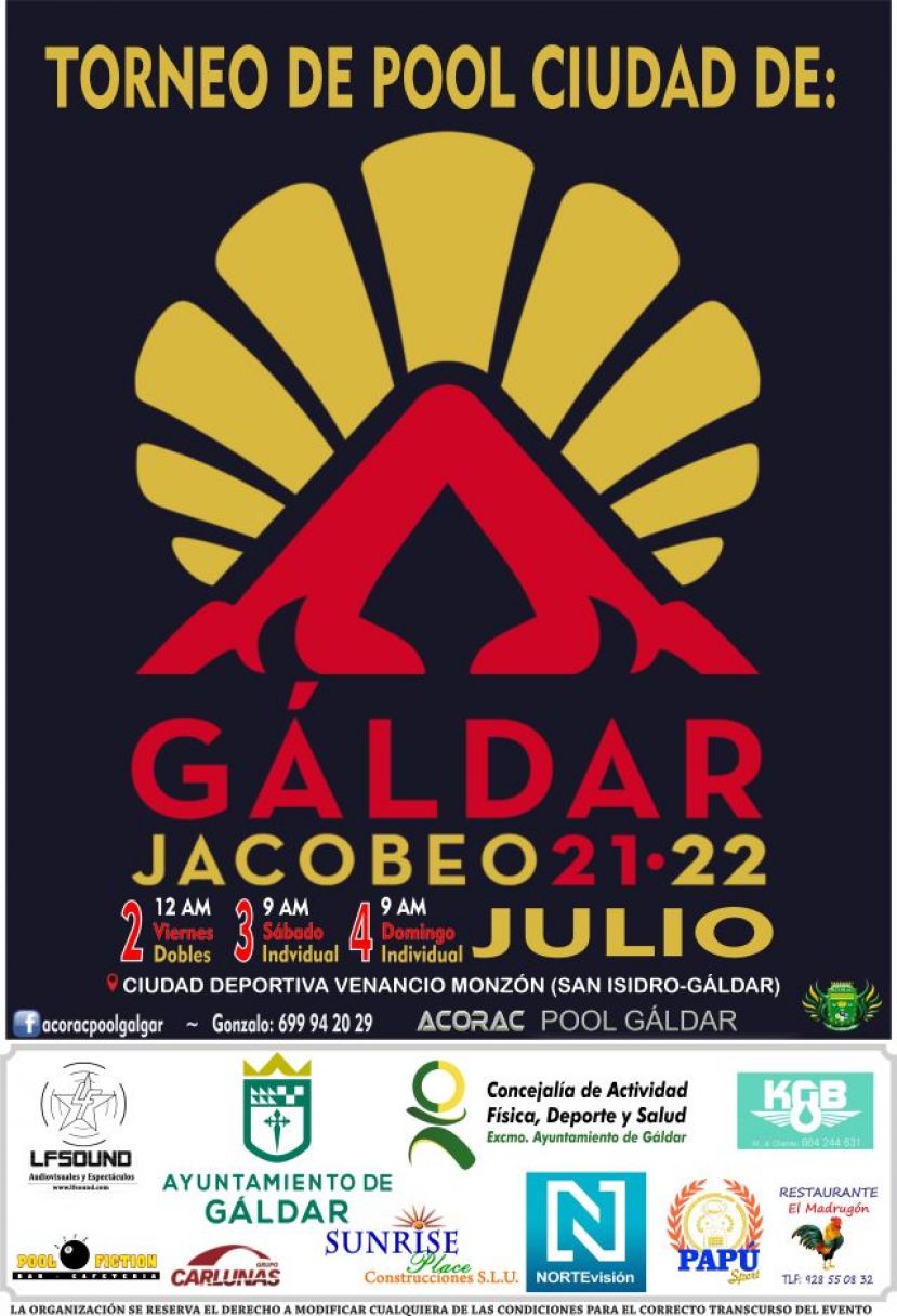 Torneo de Pool Ciudad de G&aacute;ldar Jacobeo 21