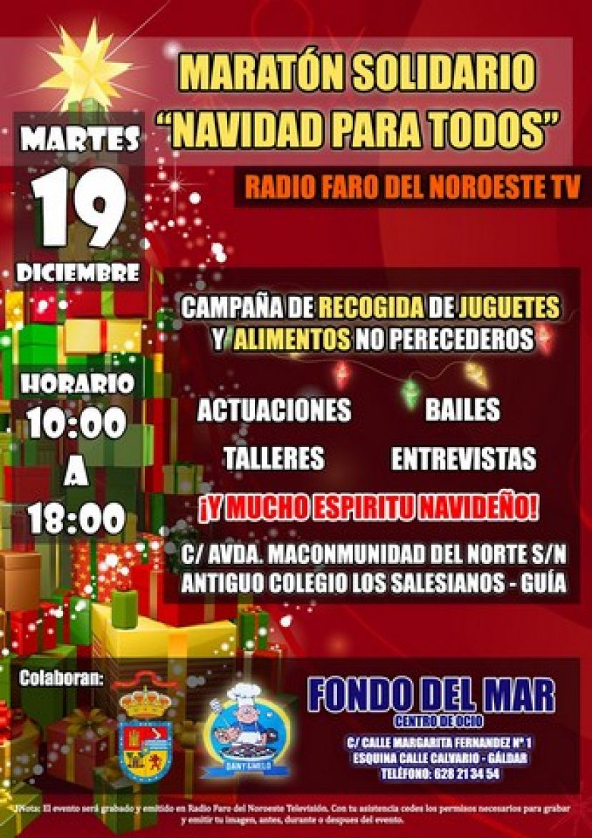 Radio Faro Del Noroeste celebra ma&ntilde;ana el Marat&oacute;n Solidario "Navidad para tod@s&rdquo;