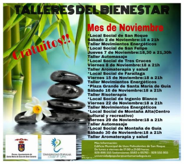 La UP Ciudad de Gu&iacute;a organiza Talleres de Bienestar en los barrios en noviembre
