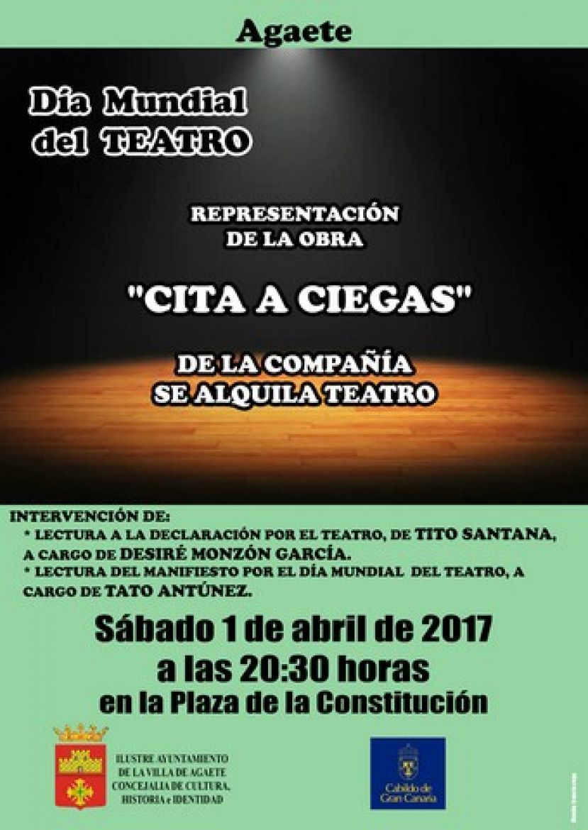Agaete celebra el D&iacute;a Mundial del Teatro con la obra 'Cita a ciegas'
