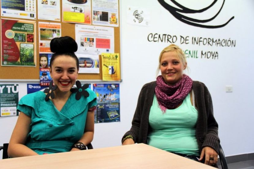 Moya con el Coffee Talking del Servicio de Voluntariado Europeo