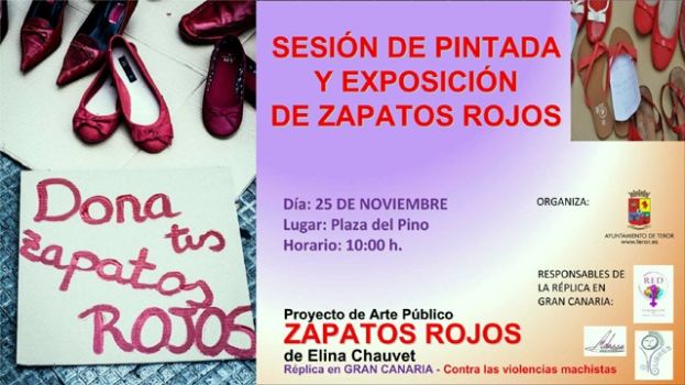 Teror: Este mi&eacute;rcoles el proyecto &lsquo;Zapatos Rojos&rsquo; contra el maltrato a la mujer