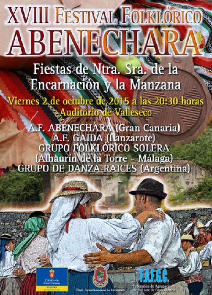 Valleseco: Cartel de la XVIII edici&oacute;n del Festival Folcl&oacute;rico Abenechara