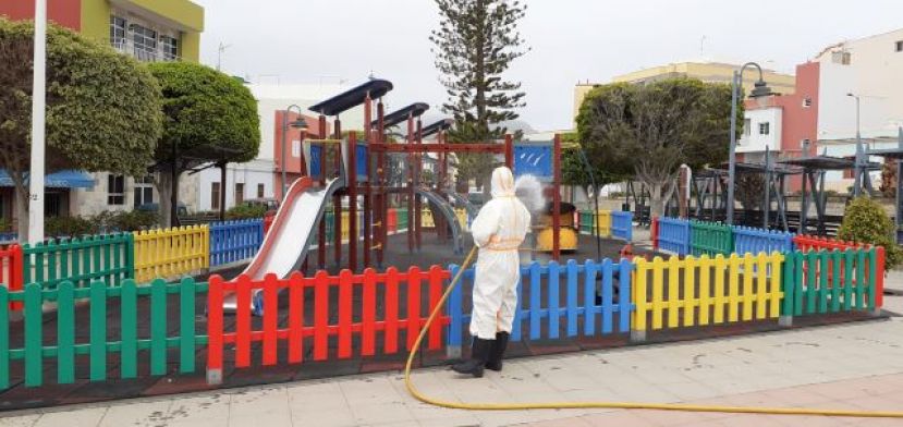 Gu&iacute;a: Se intensifica la limpieza y desinfecci&oacute;n de los parques infantiles