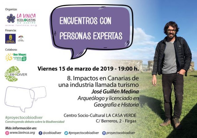 Firgas: José Guillén Medina hablará en La Casa Verde sobre turismo y sus impactos