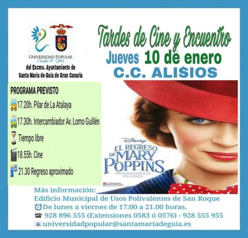 Gu&iacute;a: &lsquo;El regreso de Mary Poppins&rsquo; este jueves en 'Tardes de Cine y Encuentro'