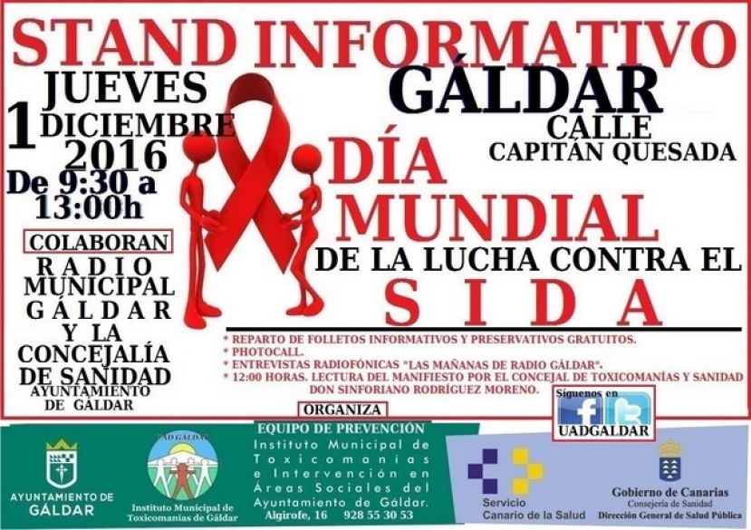 G&aacute;ldar: El municipio se adhiere a la celebraci&oacute;n del D&iacute;a Mundial del SIDA