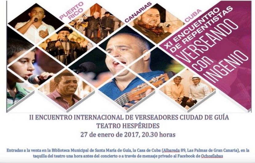 Gu&iacute;a: Este viernes, 27-01-17, II Encuentro de Verseadores Ciudad de Gu&iacute;a