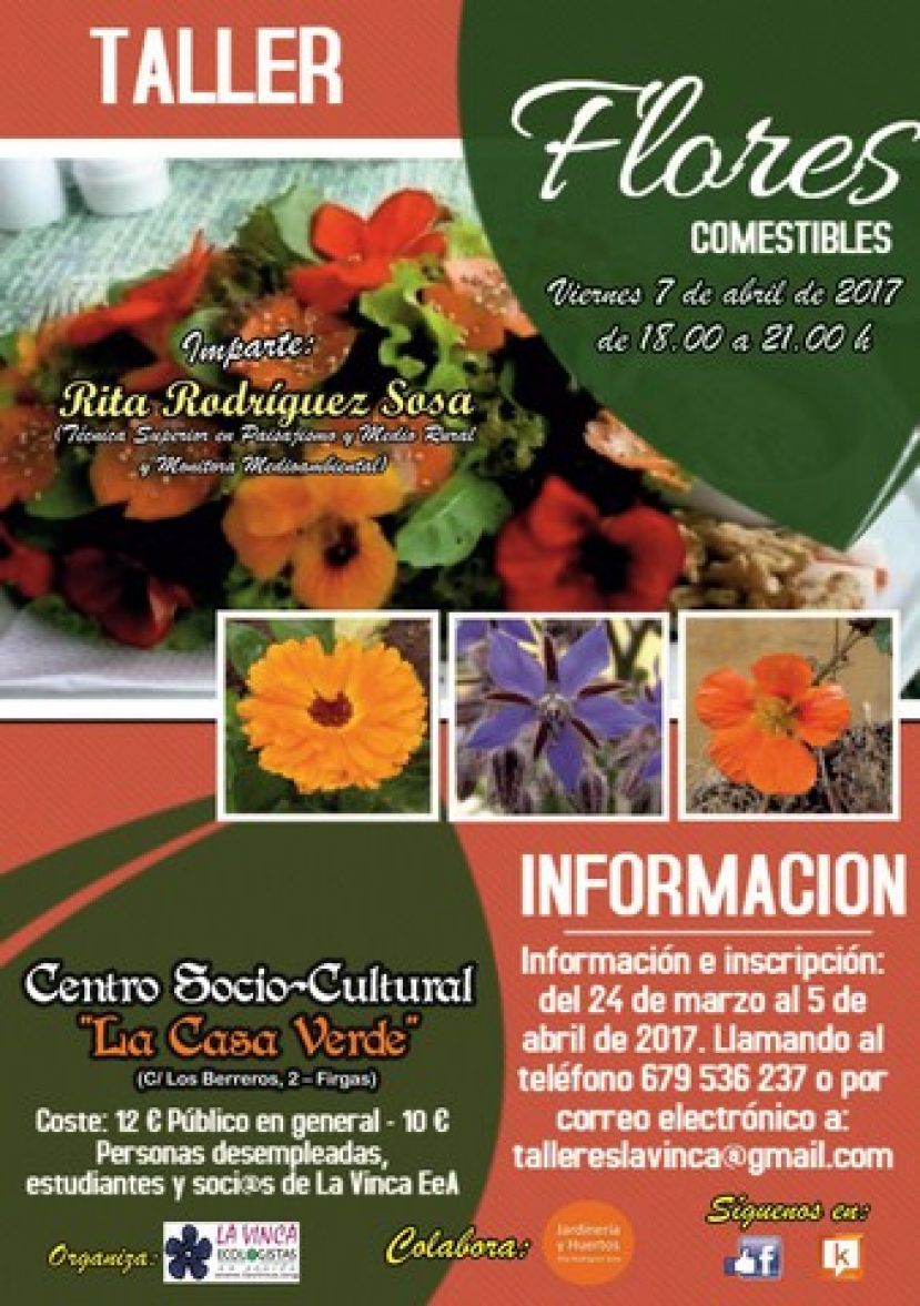 Firgas: Plazo de inscripci&oacute;n para el Taller &ldquo;FLORES COMESTIBLES&rdquo;