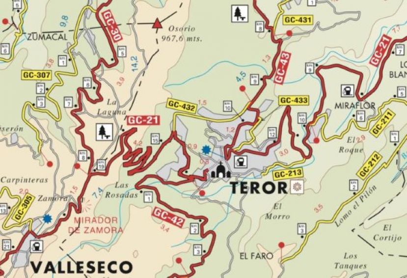 La GC-21 cerrará al tráfico entre Valleseco y Teror por la peregrinación de la Virgen