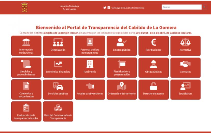 La Gomera: El Cabildo se coloca entre las tres instituciones Canarias en Transparencia