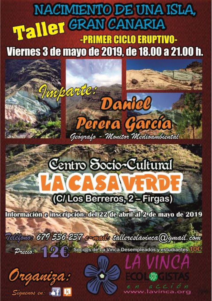 Firgas: &ldquo;Taller: Nacimiento de una isla, Gran Canaria: Primer Ciclo Eruptivo&rdquo;