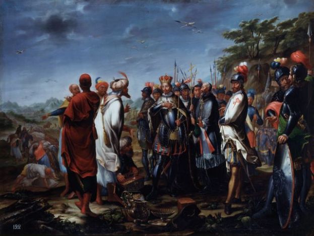 La Obra &lsquo;San Fernando recibe la embajada del rey de Baeza&rsquo; en la Casa de Col&oacute;n