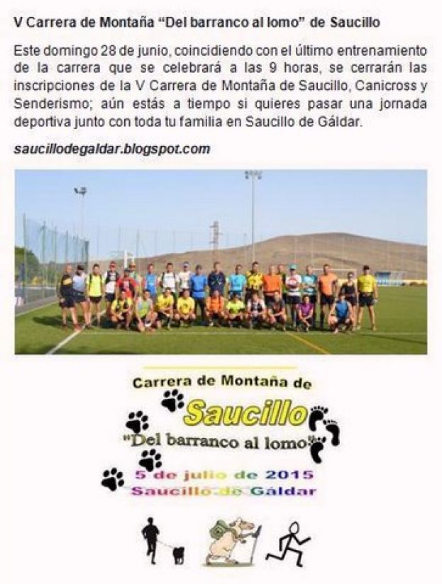 El domingo, último día de inscripción de la "V Carrera de Montaña de Saucillo"