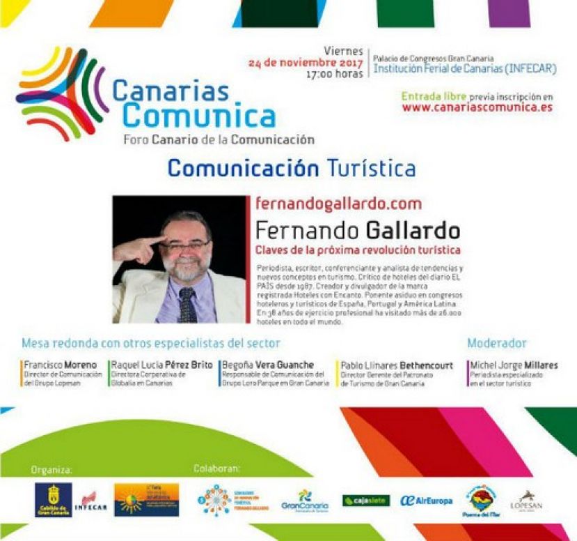 Fernando Gallardo, fundador de &lsquo;Hoteles con encanto&rsquo;, participa en Canarias Comunica en el marco de la Feria del Atl&aacute;ntico