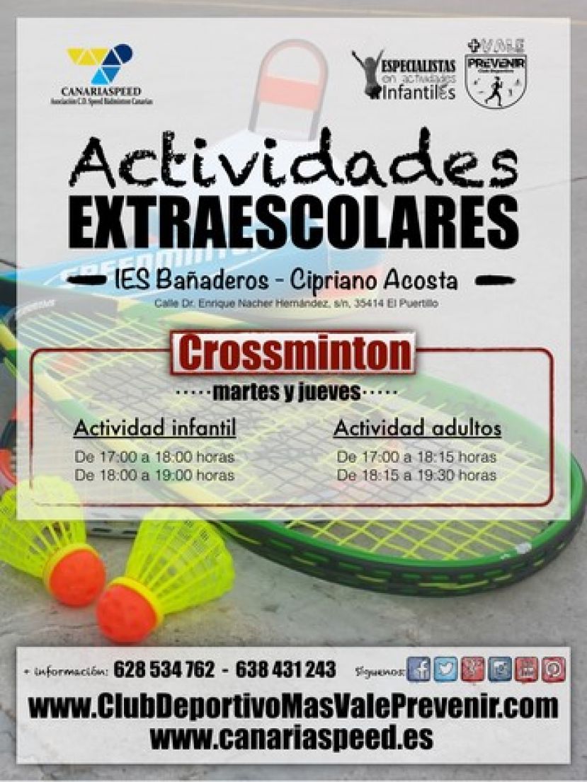 Clases de Crossminton en el I.E.S. Ba&ntilde;aderos por el Club CanariaSpeed