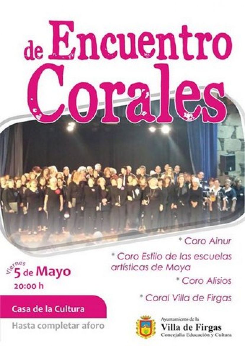 Firgas: Encuentro de Corales el próximo día 5 de mayo