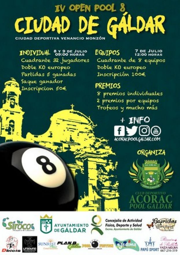 G&aacute;ldar: San Isidro acoge este fin de semana el IV Open Pool &ldquo;Ciudad de G&aacute;ldar&rdquo;