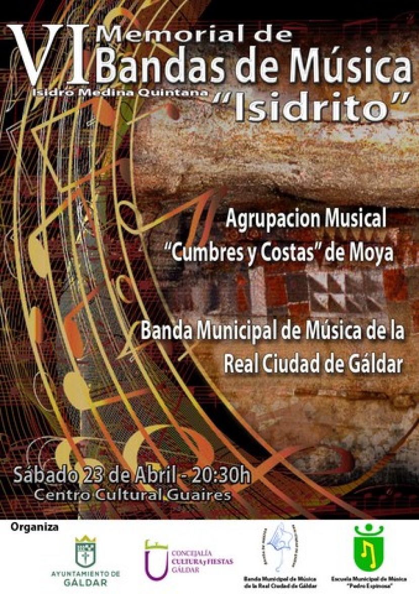 G&aacute;ldar: VI Memorial de Bandas de M&uacute;sica "Isidrito" en El Centro Cultural Guaires