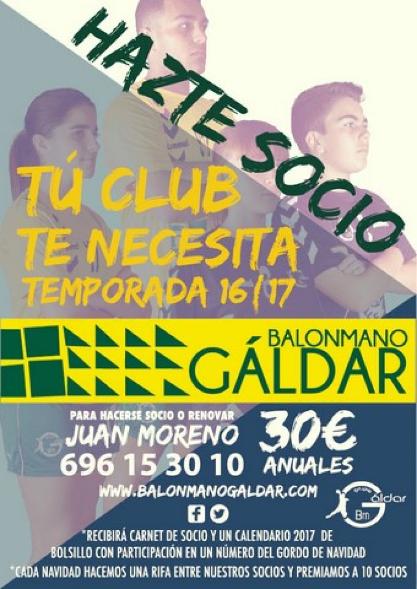 El Grupo Balonmano G&aacute;ldar ha iniciado la campa&ntilde;a de socios para esta temporada