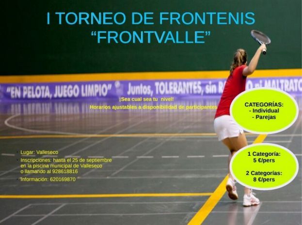 Valleseco organiza el I Torneo de frontenis ‘Frontvalle’