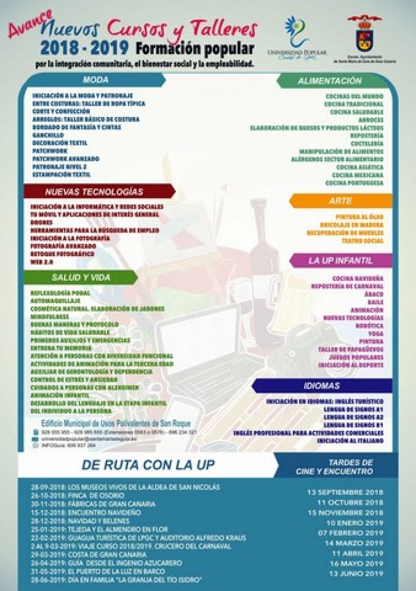 Guía: Más de medio centenar de cursos y talleres integran la programación de la UP