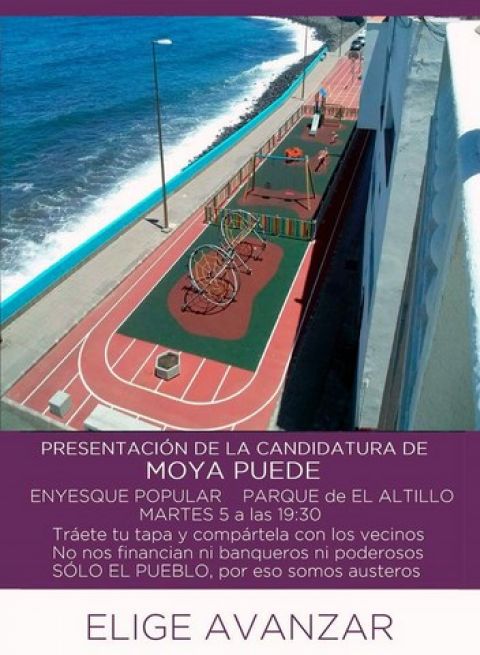 La organizaci&oacute;n MOYA PUEDE se presenta este martes en el Parque de El Altillo