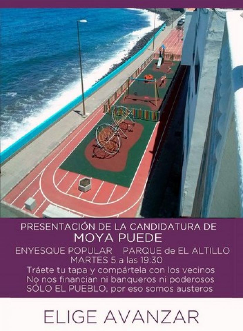 La organización MOYA PUEDE se presenta este martes en el Parque de El Altillo