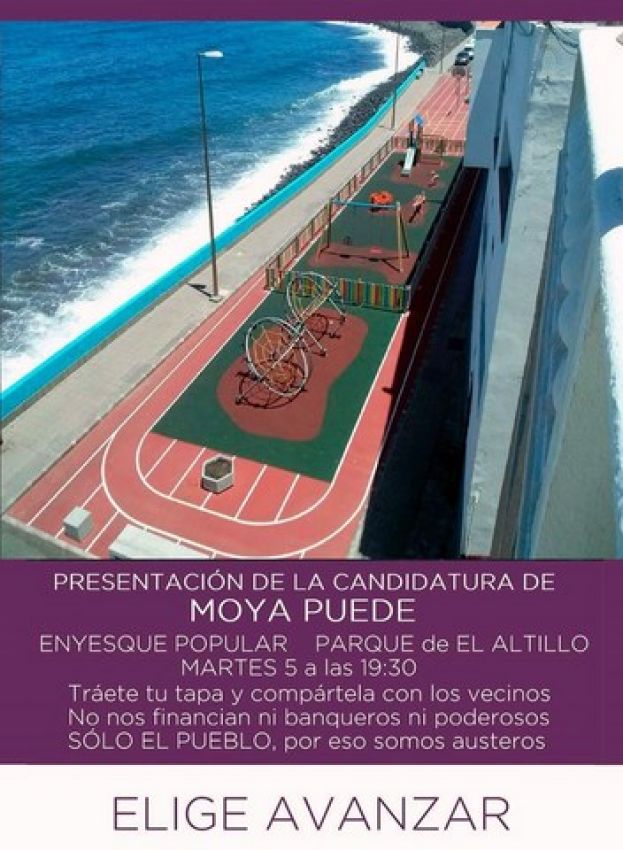 La organización MOYA PUEDE se presenta este martes en el Parque de El Altillo