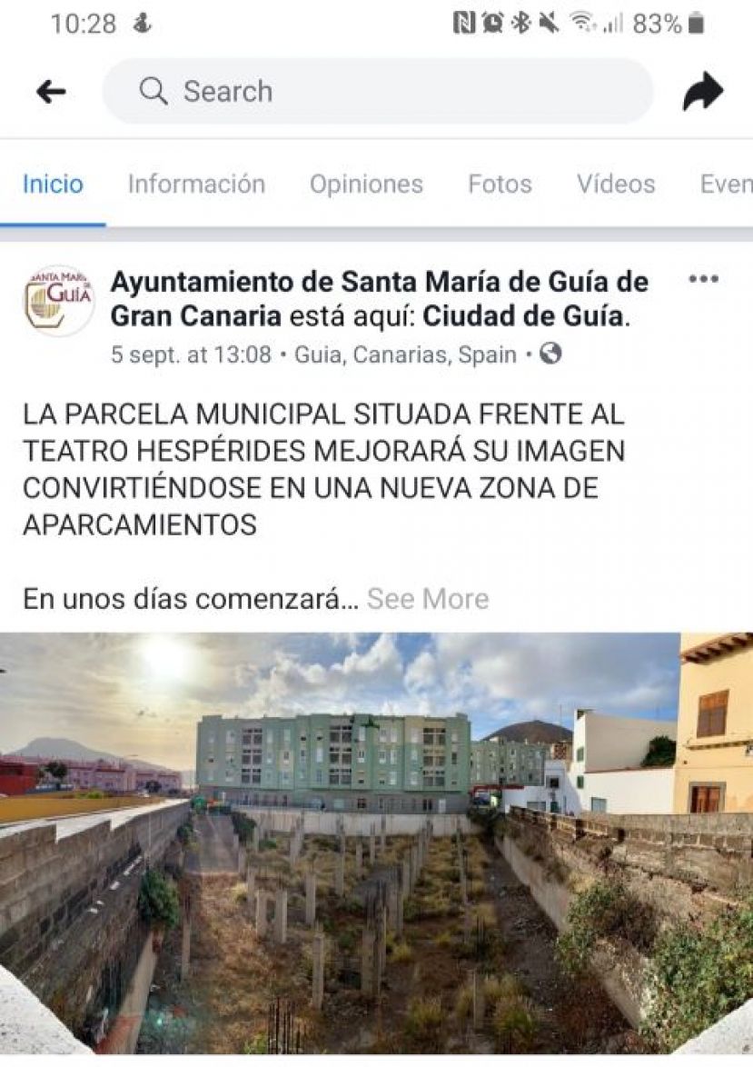 Nota de Prensa del PSOE de Santa María de Guía sobre el aparcamiento