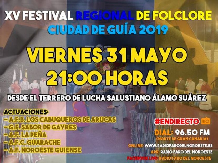 El XV Festival Regional de Folclore &ldquo;Ciudad de Gu&iacute;a&rdquo; en Radio Faro del Noroeste