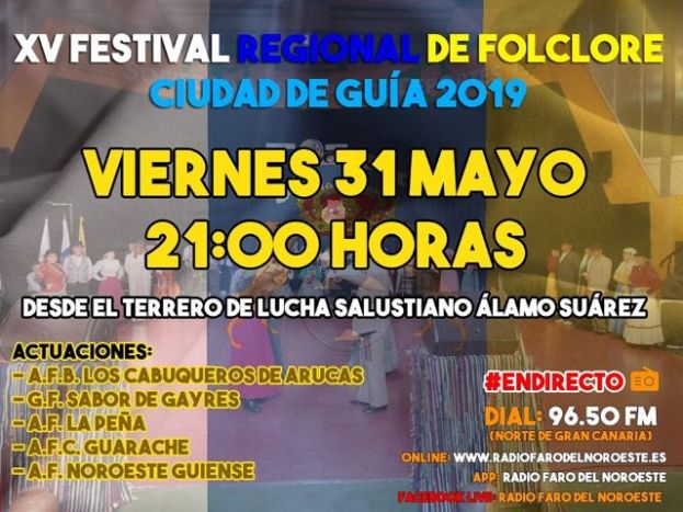 El XV Festival Regional de Folclore &ldquo;Ciudad de Gu&iacute;a&rdquo; en Radio Faro del Noroeste
